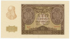 100 złotych 1940 - seria B - fałszerstwo ZWZ - numerator czerwony