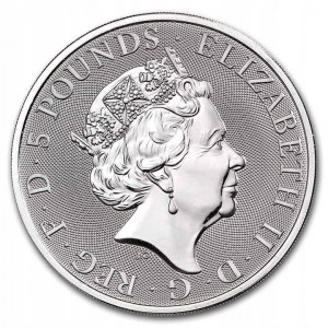VELKÁ BRITÁNIE - 5 liber 2021- Zvířata královny - mince s doplňkem