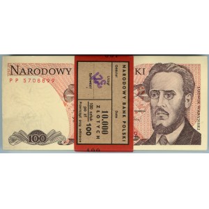 PAQUET BANQUE 100 zloty 1988 Série PP - 100 billets