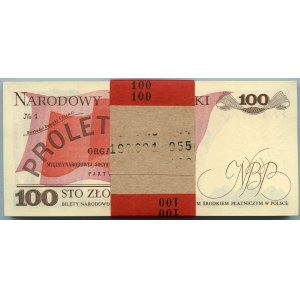 PAQUET BANQUE 100 zloty 1988 Série PP - 100 billets