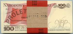 BANK PACKAGE 100 zloty 1988 PP series - 100 pieces of banknotes.