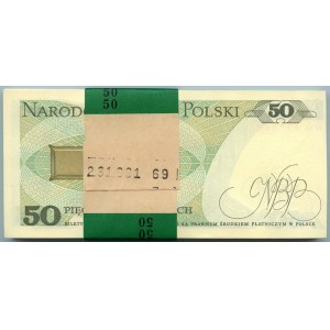 BANKOVÝ BALÍČEK - 50 zlotých 1988 - HN séria 100 bankoviek