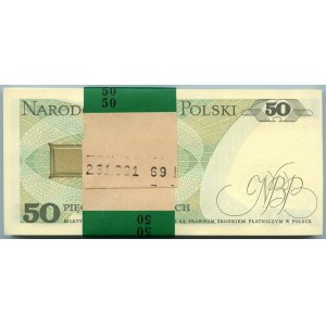 BANK PACKAGE - 50 zloty 1988 - HN series 100 banknotes