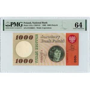 1.000 zloty 1965 - Série F - PMG 64