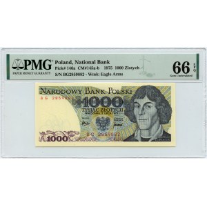 1.000 złotych 1975 - seria BG - PMG 66 EPQ - BARDZO RZADKIE (L7)