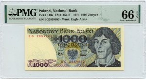 1.000 złotych 1975 - seria BG - PMG 66 EPQ - BARDZO RZADKIE (L7)