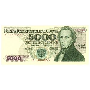 5 000 zloty 1982 - série A 1000255