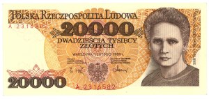 20.000 złotych 1989 - seria A