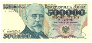500,000 zloty 1990 - series A