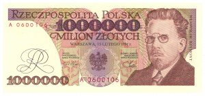 1,000,000 zloty 1991 - series A 0600106