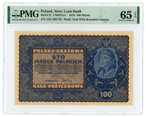 100 Polish marks 1919 - IH Series Z - PMG 65 EPQ