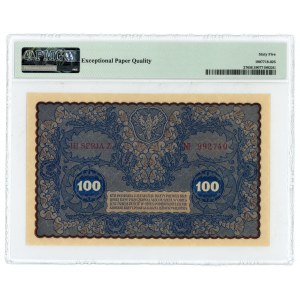 100 marks polonais 1919 - IH Série Z - PMG 65 EPQ