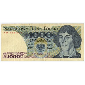 1.000 złotych 1975 - seria AW - RZADKA