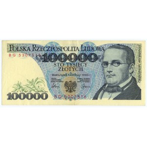 100.000 złotych 1990 - seria BG