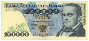 100.000 złotych 1990 - seria BG