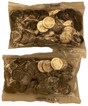 20 pennies 2007 - sac bancaire - lot de 2 avec 100 pièces chacun