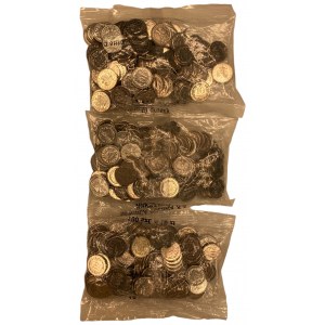 10 groszy (2007,2009,2012) - zestaw 3 sztuk woreczków menniczych po 100 monet