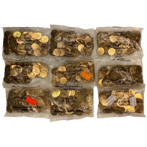 5 groszy (2004-2010) - set di 9 sacchetti di zecca da 100 monete ciascuno