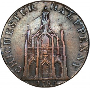 VEĽKÁ BRITÁNIA - žetón 1/2 pence 1794