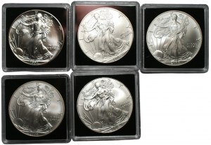 USA - 1 dolár (1994-2010) - sada 5 mincí