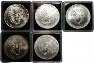 USA - 1 dolár (1994-2010) - sada 5 mincí