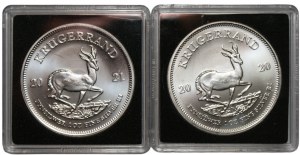 Sudafrica - Krugerrand 2020 e 2021 - serie di 2 monete