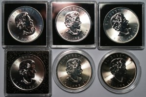 CANADA - $5 2014-2021 - set of 6 coins