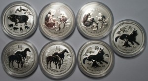AUSTRALIEN - 1 $ (2014-2019) - Chinesisches Tierkreiszeichen - Satz von 7 Münzen