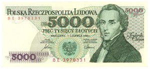 5,000 zloty 1986 - BE series