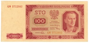 100 zloty 1948 - Série GW avec un cadre autour de la valeur faciale 100