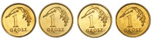 1 haléř 2005 - ODMĚNY - sada 4 mincí