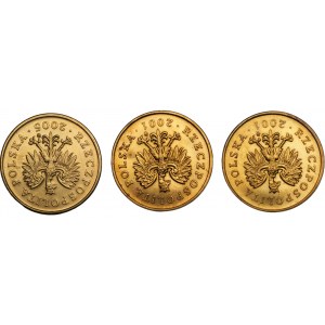 2 grosze (2001 oraz 2005) - ODWROTKI - zestaw 3 sztuk monet
