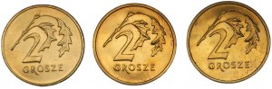 2 pennies (2001 et 2005) - REMBOURSEMENTS - ensemble de 3 pièces