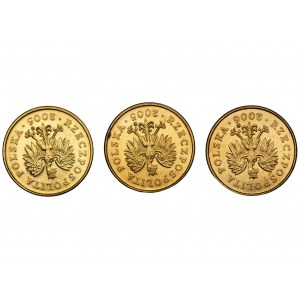 2 grosze (2005 oraz 2006) - ODWROTKI - zestaw 3 sztuk monet