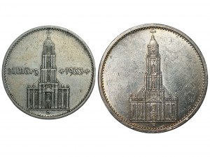 GERMANY - 2 and 5 marks 1934 - set of 2 coins