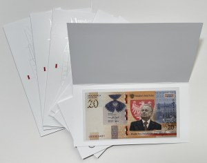 20 Zloty 2021 - Lech Kaczyński - Satz von 8 Banknoten in einem Etui
