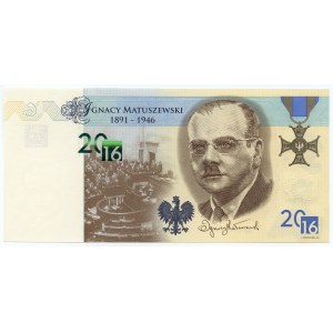 PWPW - banknot testowy - Ignacy Matuszewski (2016)