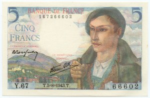 FRANCÚZSKO - 5 frankov 1943