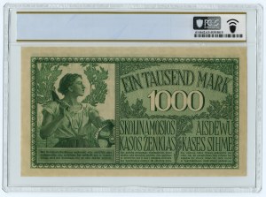 KOWNO - 1 000 marks 1918 - Série A - 6 chiffres - PCGS 63