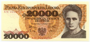 20 000 zlotys 1989 - série AN