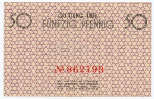 GETTO IN ŁÓDŹ - 50 fenigov (pfennig) 1940 - červená číslica