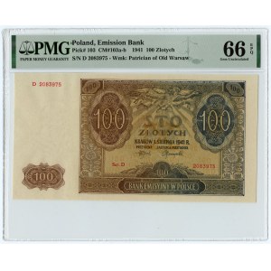 100 złotych 1941 - seria D - PMG 66 EPQ