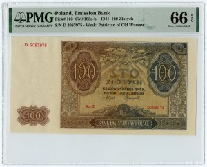 100 zlatých 1941 - série D - PMG 66 EPQ