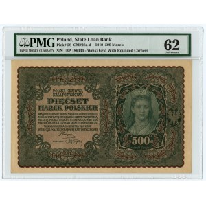 500 marek polskich 1919 - I Serja BP - PMG 62