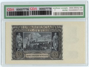 20 Zloty 1940 - Serie L 0784087 - GDA 66 EPQ