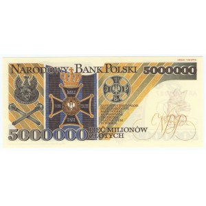 REPLIKA - 5 000 000 złotych 1995 - seria AA 0000087