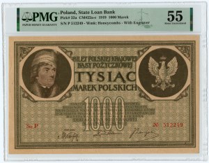 1000 Polish marks 1919 - PMG 55