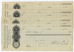 Set of 4 Official Blank Bank Bills of Exchange of the Second Republic of Poland