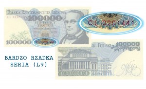 100.000 złotych 1990 - seria CL 0201441 - OGROMNA RZADKOŚĆ (L9)