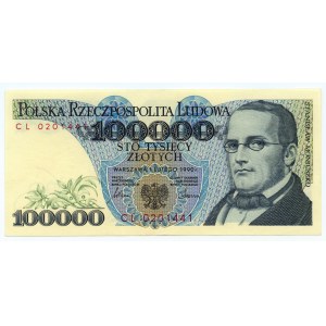 100.000 złotych 1990 - seria CL 0201441